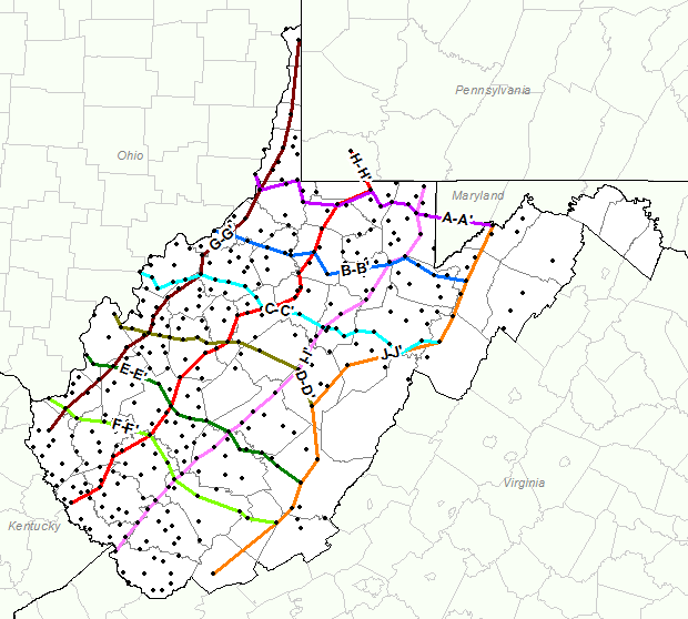 Organic-Rich Shales Cross-Section Basemap