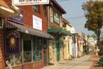 view of downtown shops of Berkeley Springs, WV