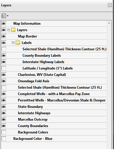 image of expanded layers folder on menu of the geo-enabled layered pdf image of expanded layers folder on menu of the geo-enabled layered pdf