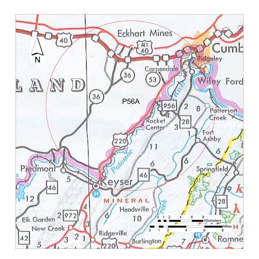 Keyser, WV Desired Location Map