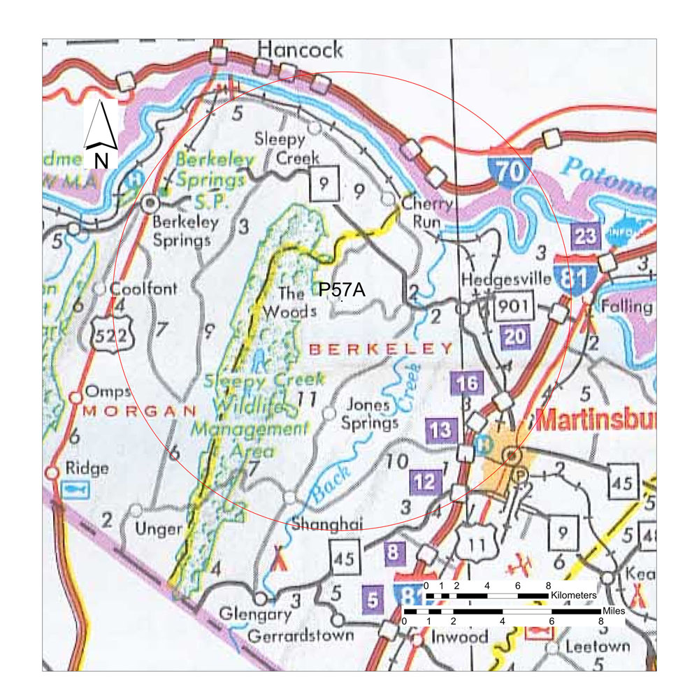 Berkeley Springs, WV Desired Location Map