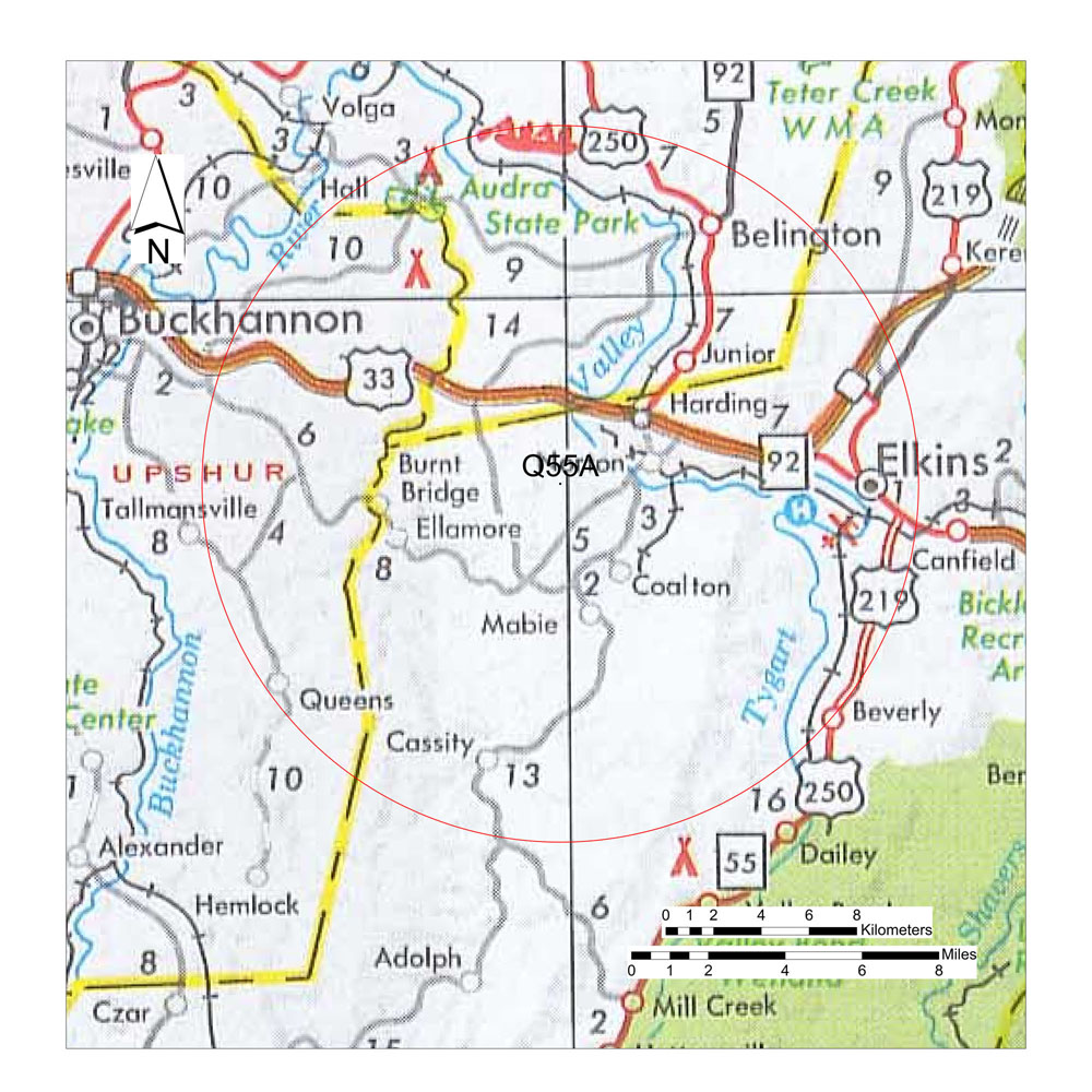 Elkins, WV Desired Location Map