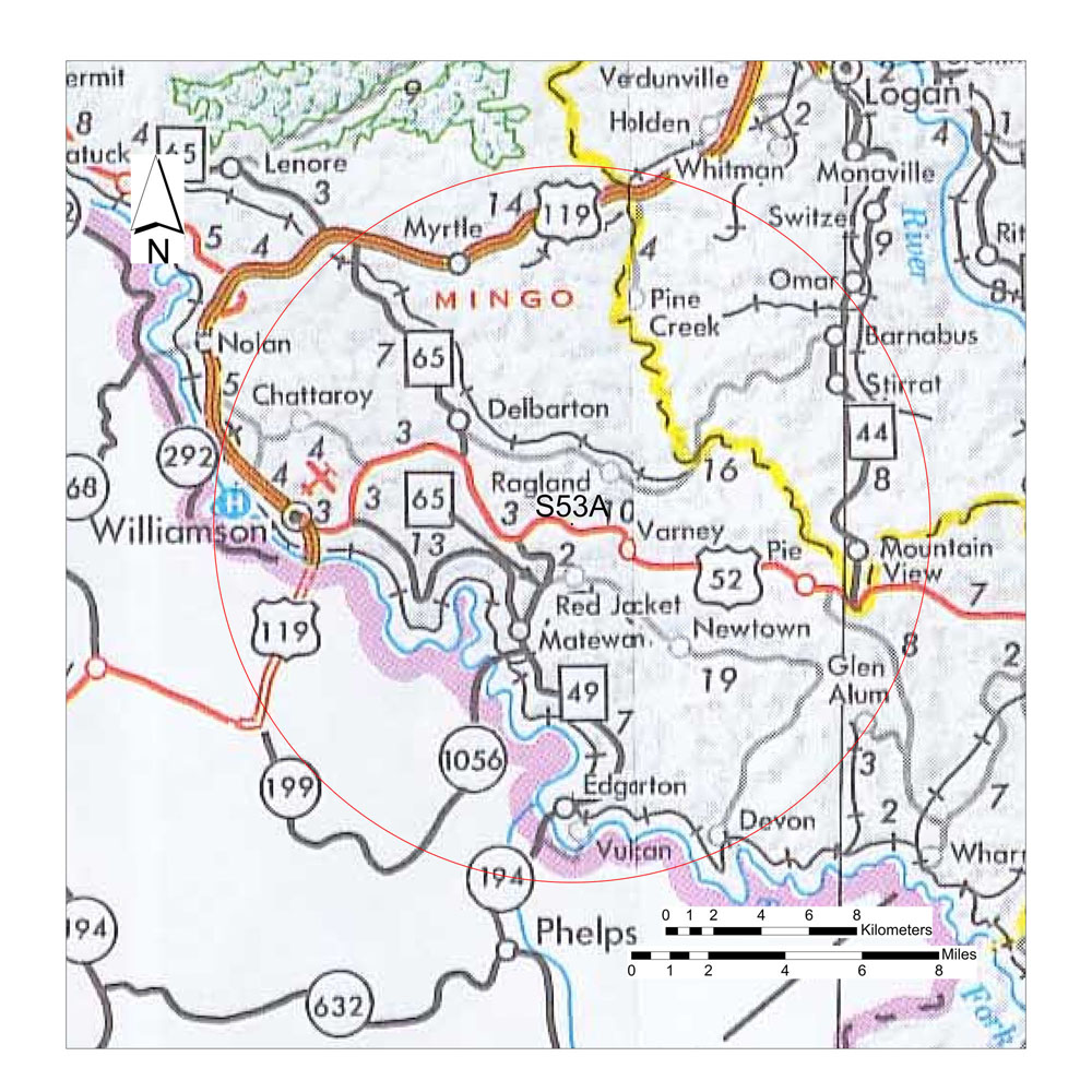 Williamson, WV Desired Location Map
