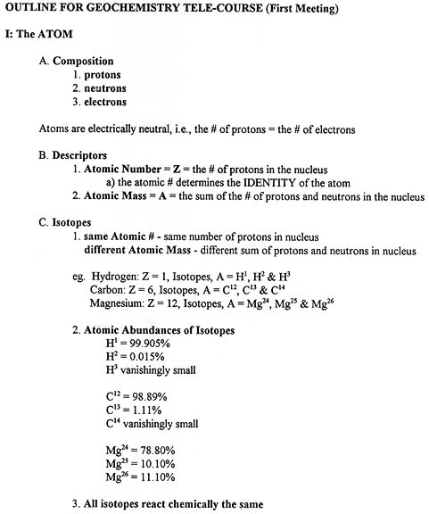 Telecourse Outline
