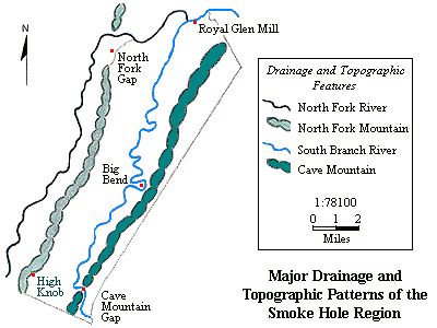 Major Drainage and Topographic Patterns of the Smoke Hole Region