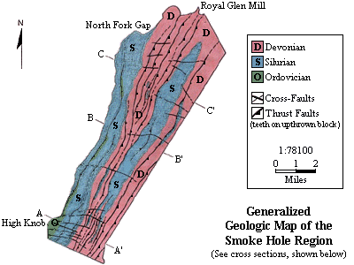 Generalized Geologic Map of the Smoke Hole Region