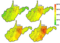 images of temp at 4 depths