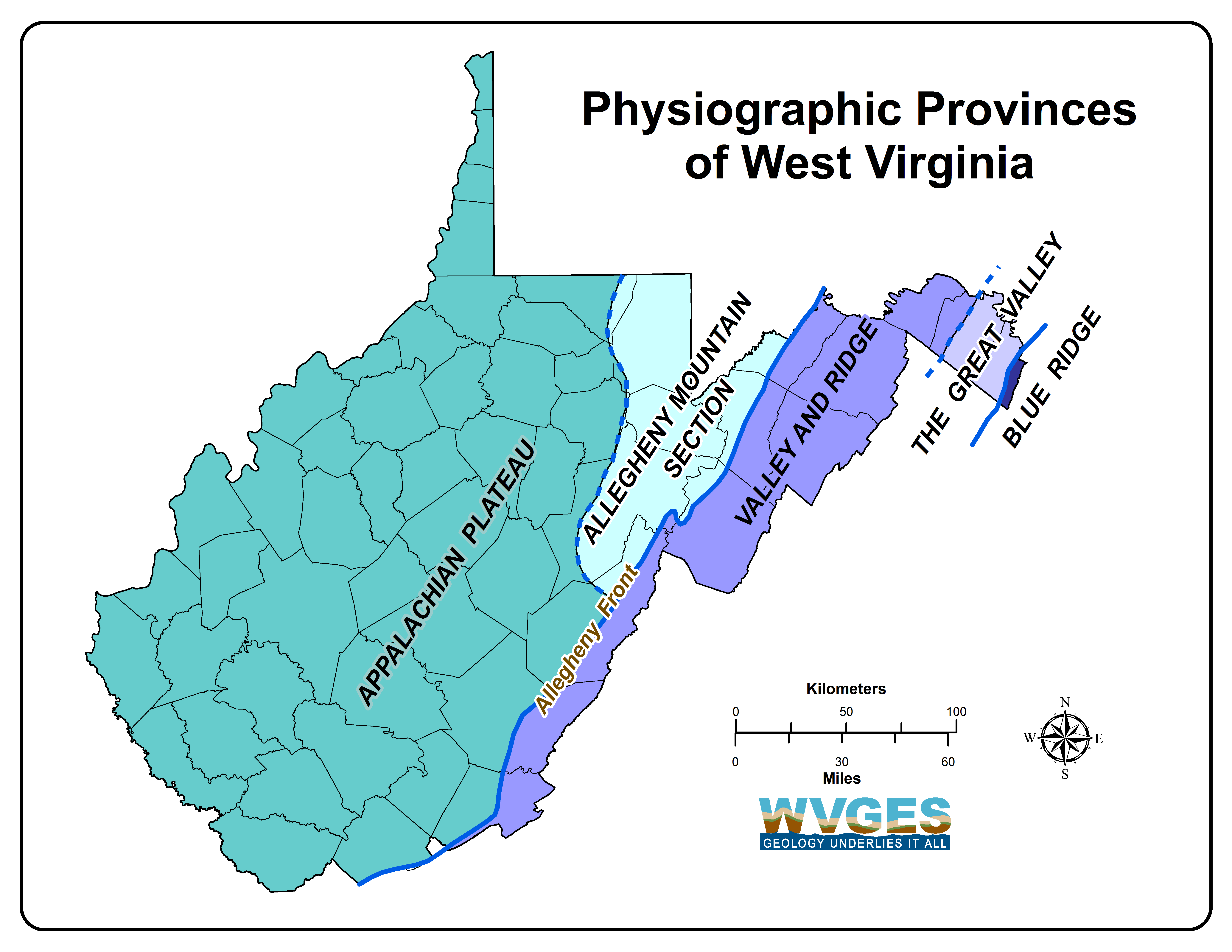 blue ridge mountains virginia map Wvges Wv Physiographic Provinces blue ridge mountains virginia map