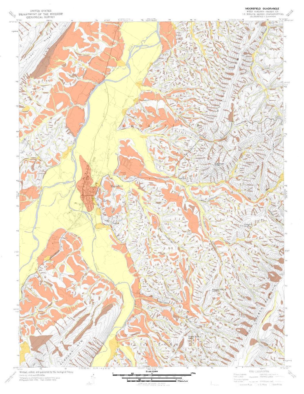 Surficial Geologic Map of Moorefield Quad