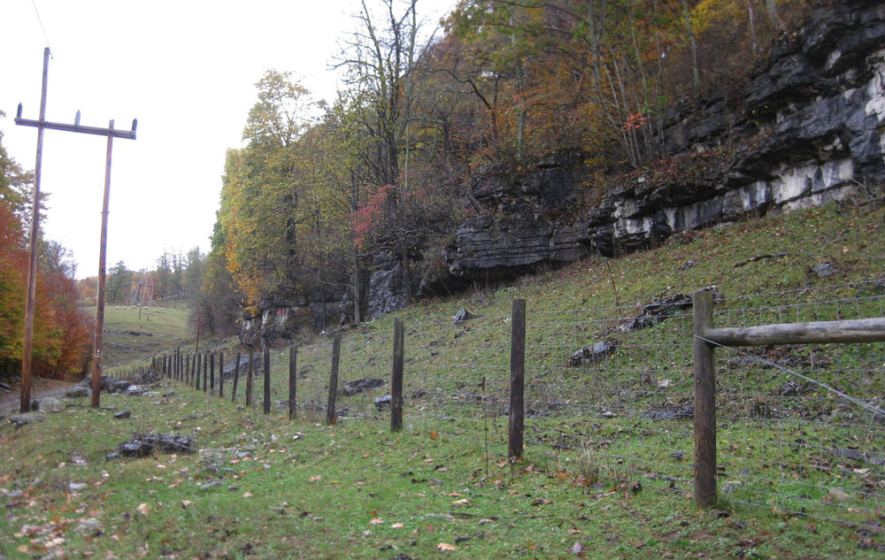 Greenbrier outcrop northwest of Stony Bottom, WV