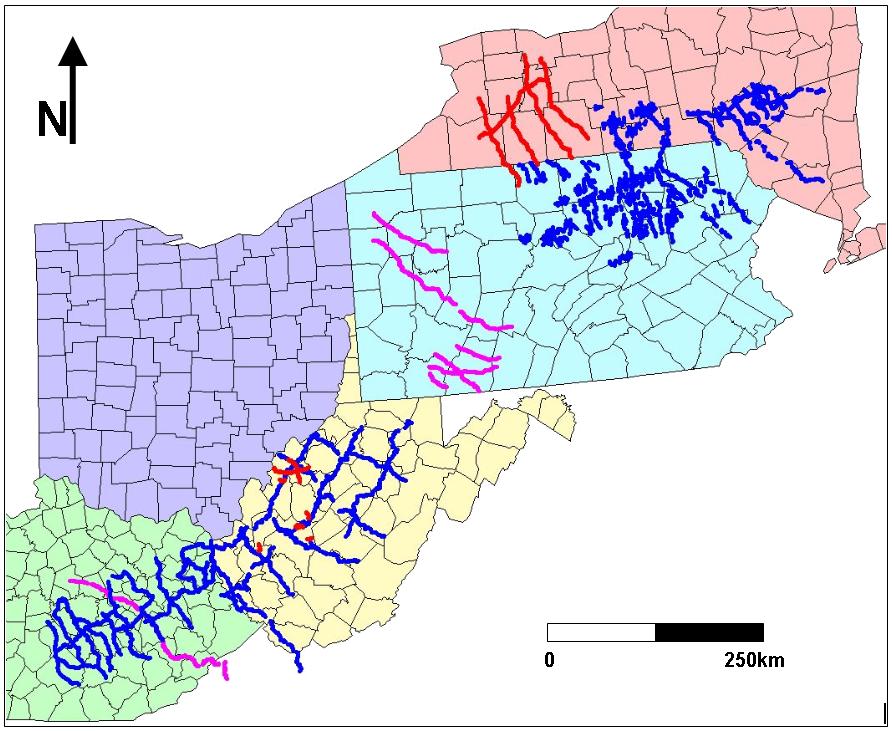 Figure 1: Map of the study area showing the location of currently available 2D seismic data.