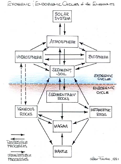 Exogenic and Endogenic Cycles of the Elements
